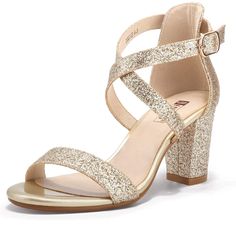 Fun- Never Used Gold Glitter Heels! Some Flecks Of Glitter Come Off On Hands. Comes With Covers Per Shoe. Block Heels Wedding, Sandals Comfy, Gold Glitter Heels, Strap Sandals Heels, Strappy Block Heel Sandals, Wedding Pumps, Strappy Block Heels, Ankle Strap Block Heel, Wedding Guest Shoes