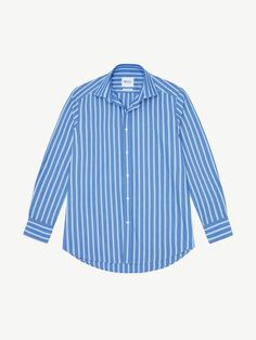 A bold striped shirt, both cool and contemporary in our everyday Boyfriend shape. Crafted from fine poplin cotton, this shirt transitions with ease from the office with tailored trousers to casual weekend plans dressed down with jeans. Uniquely tailored for Women Collared with collarbones. Slightly dropped shoulder. Double buttoned, regular cuff. Two pleats across the yoke. 100% Organic Cotton with River Shell buttons. Take your normal size, intended for a slightly loose fit. The Model in image 1 is 5'8" and wears UK10. Designed in London, Made in Portugal. Job Office, Striped Boyfriend Shirt, Money Shirt, Clothes Wishlist, The Boyfriend, Cap Fashion, Fantasy Gowns, Weekend Plans, Casual Weekend