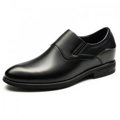 Regular Price: $199.00 Now only: $159.00 Formal Slip-on Court Shoes With Flat Heel, Semi-formal Slip-on Dress Shoes With Flat Heel, Black Dress Shoes With Flat Heel For Semi-formal Occasions, Elegant Plain Toe Slip-ons For Galas, Black Leather Dress Shoes For Wedding, Formal Almond Toe Slip-ons With Rubber Sole, Elegant Formal Slip-ons With Rubber Sole, Elegant Slip-on Oxfords For Formal Occasions, Elegant Slip-on Loafers With Pointed Toe