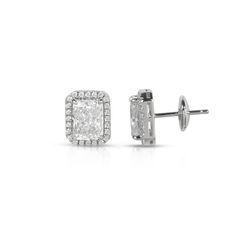 Classic radiant stud earrings. The perfect studs made from 925 sterling silver handcrafted. All of our products are carefully packaged. keep them in a box or separately in a plastic bag. so that sterling silver does not oxidize. you can clean the products with a soft polishing cloth. Avoid Chemicals. Platinum Cluster Earrings With Prong Setting As Gift, Timeless Silver Diamond Earrings For Gift, Timeless Silver Diamond Earrings As Gift, Rectangular Prong Set Earrings As Gift, Silver Platinum Cluster Earrings As Gift, Modern Brilliant Cut Earrings For Gift, Sterling Silver Cluster Earrings With Halo Setting, Modern Halo Design Earrings For Gift, Platinum Earrings With Halo Design For Gift