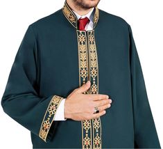 Prayer Robe Cubba It is a first quality product. It has an internal pocket. Special fabric that does not wrinkle easily is used in our product. It has an inner lining, a pocket and a microphone holder. Imam Robe edges are heavily embroidered Our embroidery is not gluing, it is a special design and embroidered on fabric. Inspired by the robe model of our President of Religious Affairs Special fabric that does not wrinkle easily is used in our product. Prayer robe First quality product, carefully Long Sleeve Abaya For Eid And Traditional Ceremonies, Long Sleeve Abaya For Eid Ceremonies, Ceremonial Long Sleeve Abaya For Eid, Long Sleeve Ceremonial Abaya For Eid, Long Sleeve Abaya For Ceremonial Eid, Long Sleeve Abaya For Traditional Ceremonies, Ceremonial Long Sleeve Agbada For Eid, Traditional Green Long Sleeve Agbada, Thobes Men