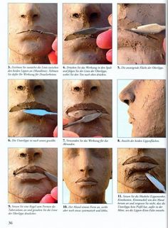 the instructions for making clay faces are shown in this book, with pictures of how to make