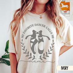 Discover our dance mom shirt. This unique design is the ideal cute shirt and makes the perfect dance mom gift. Made to order, it ensures quality and exclusivity. Add it to your cart and enjoy your new comfort colors dance mom shirt! ABOUT THE T-SHIRT * Comfort Colors Garment-Dyed Heavyweight T-Shirt * 100% ring spun cotton * Design is printed using DTG technology which uses high-quality water-based inks that are printed directly into the fabric. This means that there may be a slightly faded/vint Dance Mom Gifts, Dance Mom Shirt, Dance Mom Shirts, Dance Tee, Dance Mom, Dance Competition, Dance Practice, Mama Shirt, Dance Moms