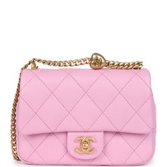 This Mini Sweetheart Crush flap bag is in pink caviar leather with antique gold tone hardware, a front flap with CC turnlock closure, half moon back pocket and an interwoven antique gold tone chain link adjustable crossbody strap with a heart crush stopper.The interior is lined in pink leather and features one zip pocket with logo pull on the rear wall.Collection: 23P (RFID Chip)Origin: ItalyCondition: New and never wornAccompanied by: Chanel box, Chanel dustbag, ribbon, retail UPC, RFID and carebookMeasurements: 7.5" width x 5" height x 2.5" depth; 22.5" strap drop Pink Leather Bag With Cc Turnlock Closure, Pink Evening Shoulder Bag With Cc Turnlock, Pink Evening Shoulder Bag With Cc Turnlock Closure, Pink Leather Shoulder Bag With Cc Turnlock Closure, Designer Pink Double Flap Shoulder Bag, Pink Designer Double Flap Shoulder Bag, Luxury Pink Double Flap Bag, Pink Evening Bag With Double Flap, Designer Pink Crossbody Flap Bag