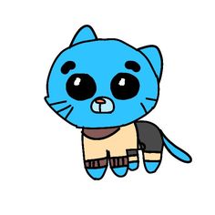 an image of a cartoon cat with big eyes and no nose on it's face