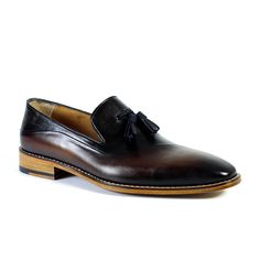 Gacco Two Colors Loafers Business Slip-on Tassel Loafers With Round Toe, Business Slip-on Tassel Loafers With Branded Insole, Formal Slip-on Tassel Loafers With Stitched Sole, Semi-formal Round Toe Tassel Loafers With Rubber Sole, Formal Tassel Slip-on Loafers With Stitched Sole, Formal Tassel Loafers With Stitched Sole, Semi-formal Tassel Loafers With Round Toe And Leather Sole, Loafers With Leather Sole And Round Toe, Business Slip-on Tassel Loafers With Leather Footbed