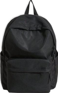 Solid Backpack With Zipper Pocket For Back To School, Casual Black Everyday Backpack, Casual Black Softback Backpack, Black Backpack With Zipper Pocket For Everyday, Everyday Casual Backpack, Casual Solid Color Everyday Backpack, Casual Everyday Solid Color Backpack, Classic Black Backpack For Daily Use, Minimalist School Backpack