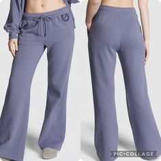 Product Description The Takeaway: A Laid-Back Favorite With A Bit Of Flare Featuring A Cool Flared Silhouette, This Fleece Essential Aces The Style Test. Two Front Pockets Drawcord At Waistband Flare Sweats, Style Test, Vs Pink Sweatpants, Tye Dye Print, Purple Joggers, Flare Sweatpants, Victoria Secret Sweatpants, Pink Hoodie Victoria Secret, Boyfriend Pants