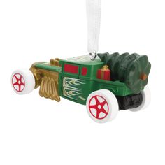 a christmas ornament shaped like a toy truck