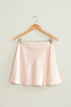 Satin mini pastel pink skirt. NOTE: If your size is not available, please register your email in EMAIL ME WHEN AVAILABLE link.