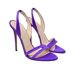 Round toe slingback sandal in satin with double band and 100mm or 120mm stiletto heel  Upper: Satin Tip: Round Heel type: Stiletto heel Interior: Genuine leather Fit: Regular Non-slip sole  Handcrafted women's shoe 100% Made in Italy Purple Shoes, Fancy Shoes, Grad Dresses, Slingback Pump, Slingback Sandal, Strappy Heels, Stiletto Heel, Made In, Me Too Shoes