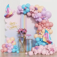 Our NEW Pastel Macaron Butterfly Pastel Balloon Garland is the perfect DIY Kit to style a birthday party or baby shower! Never rely on an events company again and create a professional, memorable event with your very own balloon garland kit! With the exact number of balloons, sizes and tools you need, you can create your pin-worthy focal point you have dreamt of with this DIY kit! Styling your next event just got a whole lot cheaper... 🎈WHAT IS IT? 🎈 A balloon garland kit which contains 120 pi Butterfly Birthday Decorations, Butterfly Baby Shower Decorations, Butterfly Birthday Party Decorations, Butterfly Themed Birthday Party, Butterfly Birthday Theme, Pink Baby Shower Decorations, Butterfly Party Decorations, Butterfly Balloons, Butterfly Birthday Party