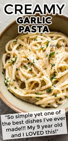 this creamy garlic pasta is ready in only 15 minutes it's so delicious and easy to make