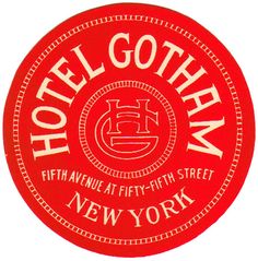 a red and white sign that says hotel goth new york