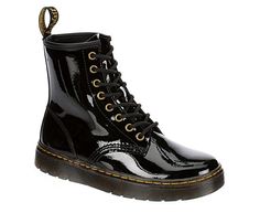 Dr. Marten's Zavala Women's Combat Boot There's no Boot like Dr. Marten's, and this combat Boot is a classic style that will surely add excitement to any outfit. The patent upper has the timeless combat Boot style you know and love from Dr. Marten's, but with bold colors for a modern touch. Patent upper Lace-up closure Contrast stitchingLug-style Rubber outsole Combat Boots Style, Black Dr Martens, Dr Martens Womens, Womens Combat Boots, Rack Room Shoes, Rack Room, Boot Style, Combat Boot, Boots Outfit