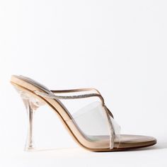 Heel Height : 3.8 Inches (9.7 Cm ) Shop 3+ Items For 10% Off ! Zara Silver Heels With Rhinestones, Zara Shoes, Shoes Women Heels, Heel Height, Shoes Heels, Zara, Size 6, Women Shoes, Vinyl