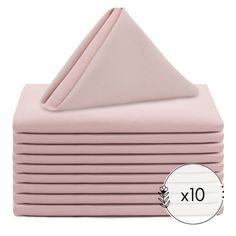 pink napkins folded on top of each other