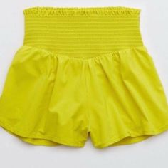 Nwt Aerie Offline Real Me Hot Stuff High Rise Smocked Shorts Lime Green Yellow M These Are Amazingly Comfy The Lining Is Cozy Biker Shorts. Color Is Highlighter Yellow Green, Very Flattering. New With Tags Yellow Stretch Shorts For Beach, Yellow Stretch Shorts For Vacation, Casual Neon Yellow Summer Bottoms, Casual Neon Yellow Bottoms For Summer, Yellow Summer Workout Shorts, Yellow Beachwear Shorts With Elastic Waistband, Yellow Summer Bottoms With Elastic Waistband, Summer Yellow Bottoms With Elastic Waistband, Yellow Bottoms With Elastic Waistband For Beach Season