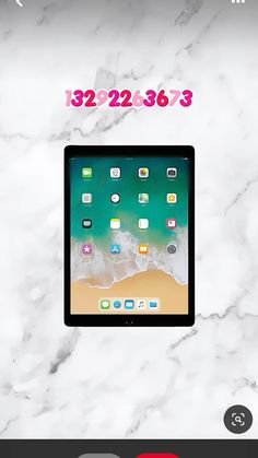 an ipad with numbers on the screen