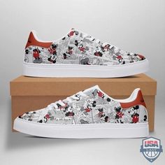 Fashion Tennis Shoes, Shoes Tennis, Smith Shoes, Breathable Shoes, Custom Sneakers, Dinosaur Print, Disney Mickey Mouse, Fashion Sneakers, Skate Shoes