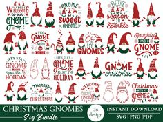 christmas gnomes svg bundle