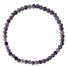 Enhance your accessory collection with this Amethyst 4mm Bead Bracelet, showcasing the elegance of genuine amethyst beads. Each bead features the distinctive purple hues and natural sparkle of amethyst, known for its calming and spiritual properties. This delicate bracelet is perfect for everyday wear or special occasions, offering a subtle yet refined touch. Amethyst is traditionally believed to promote peace, balance, and spiritual growth, making this bracelet both a stylish and meaningful add Amethyst Natural Stones Beaded Bracelets For Meditation, Spiritual Lavender Crystal Bracelet For Meditation, Amethyst Beaded Bracelet For Meditation, Lavender Gemstone Beaded Bracelets For Meditation, Spiritual Amethyst Stretch Bracelet With Round Beads, Healing Amethyst Beaded Bracelets, Lavender Bracelets With Round Beads For Meditation, Lavender Beaded Bracelets With Natural Stones For Meditation, Lavender Round Beads Bracelets For Meditation