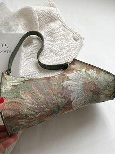 Floral Pattern Square Bag  - Women Shoulder Bags Spring Shopping Satchel With Mobile Phone Bag, Spring Large Capacity Shoulder Baguette Bag, Large Capacity Green Bag For Fall, Spring Beige Baguette Bag For Shopping, Elegant Large Capacity Baguette Bag For Spring, Spring Rectangular Box Bag With Removable Pouch, Spring Large Capacity Handheld Shoulder Bag, Spring Mobile Phone Bag For Daily Use, Mobile Phone Bag For Daily Use In Spring