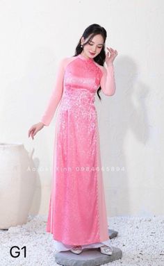 Very well done sewing, good material Traditional Fitted Peach Dress, Pink Long Ao Dai For Wedding, Long Pink Ao Dai For Wedding, Traditional Fitted Pink Ao Dai, Festive Full-length Pink Dress, Pink Full-length Festive Dress, Pink Full-length Dress For Festive Occasions, Pink Full Length Dress For Festive Occasions, Festive Full Length Pink Dress