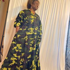 Camo Maxi Layered Dress Is One Size Fits Most. Very Well Made Comfortable Durable Fabric. Size Up To 1x To A 2x Casual Camouflage Dresses For Spring, Casual Camouflage Dresses For Fall, Casual Camouflage Dress For Spring, Casual Camouflage Fall Dresses, Casual Camouflage Dress For Fall, Casual Camouflage Dresses, High Split Dress, Metallic Gold Dress, Kaftan Maxi Dress