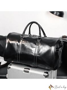 BirdinBag - Stylish Travel Bag: Large & Versatile Black Sports and Casual Luggage Stylish Travel Bag, Pu Leather Bag, Satchel Bag, Handbags For Men, Save The Planet, Black Pattern, Moda Casual, Fashion Handbags, Luggage Bags