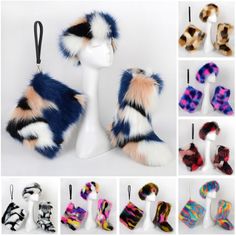 Fur Boots Women, Faux Fur Headband, Fur Headband, Faux Fur Boots, Winter Gear, Warm Boots, Holiday Wear, Hat Set, Fur Boots