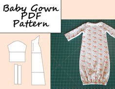 the baby gown pattern is cut out and ready to be made into a bodysuit