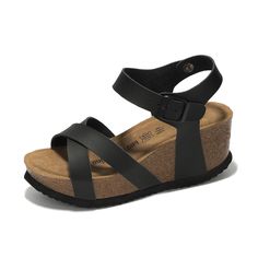 PRICES MAY VARY. 100% Genuine Leather - Experience ultimate comfort with our Wedges sandals made with Genuine Leather that's designed to mold to your foot's unique shape over time, providing a custom fit and superior support. Suede Insole - These platform sandals women are equipped with a 100% genuine suede insole, offering additional comfort and softness for your feet. Perfect for ong walks indeed! 100% Natural Cork Footbed - Our sandals feature a natural cork footbed that's not only eco-friend Women Footwear, Genuine Leather Sandals, Wedges Sandals, Fashion Slippers, Walking Sandals, Platform Slippers, Long Walks, Leather Wedge Sandals, Sandals Women