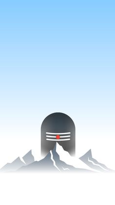 an image of a mountain with a red dot on it's forehead and mountains in the background