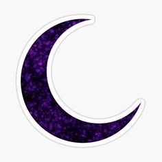 a purple moon sticker on a white background