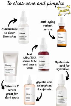 Ordinary skincare products to prevent acne and dark spots Clear Skin Care, Haut Routine, Skin Care Routine Order, Clear Healthy Skin, Acne Skincare, Natural Face Skin Care, Types Of Skin, Makijaż Smokey Eye