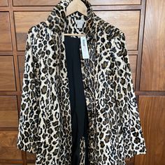 Chicos Soft Leopard Print Jacket With 2 Buttons. Never Worn Casual Leopard Print Outerwear For Work, Chic Leopard Print Outerwear For Fall, Winter Workwear Outerwear In Leopard Print, Chic Leopard Print Long Sleeve Outerwear, Chic Fitted Leopard Print Outerwear, Fitted Leopard Print Long Sleeve Outerwear, Chic Leopard Print Spring Outerwear, Leopard Print Jacket, Print Jacket