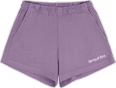 Purple Cotton Shorts With Pockets, Purple Relaxed Fit Shorts For Loungewear, Purple Cotton Short Bottoms, Purple Cotton Bottoms Short Length, Purple Sporty Cotton Bottoms, Sporty Purple Cotton Bottoms, Purple Cotton Bottoms With Side Pockets, Sporty Purple Shorts With Pockets, Casual Purple Cotton Shorts