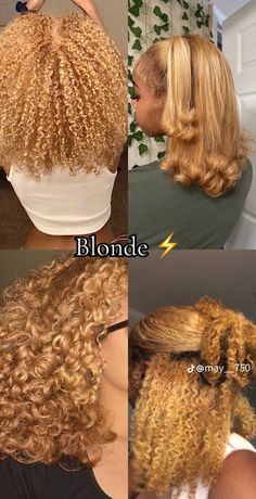 Different Blonde Colors, Cream Of Nature Hair Dye Honey Blonde, Colors To Dye Your Hair Light Skin, Blonde And Honey Brown Hair, Honey Blonde Afro Dark Skin, Blonde Hair Dye Ideas Black Women, Black Women Hair Dye Ideas, Natural Blonde Hair Black Women, Blonde 4b Hair