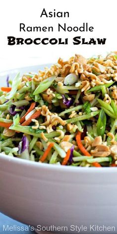 Salads Broccoli, Asian Broccoli Salad, Asian Broccoli Slaw, Asian Ramen Noodle, Layered Salads, Asian Entrees, Asian Salads, Broccoli Slaw Recipes, Asian Ramen