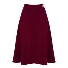 Have you ever struggled to find a classic and elegant skirt you can style for work and evening glam? Our flattering A-line skirt is the perfect addition to your wardrobe. It's made in a beautiful heavyweight crepe fabric and features a side pocket, side zipper and a contrasting natural Corozo button. This design drapes perfectly at or just below the knee and has an authentic vintage feel to complete your look. Why not pair it with a t-shirt or cropped sweater to complement your style. This versa Chic A-line Maxi Skirt For Work, Chic A-line Skirt For Semi-formal Occasions, Classic A-line Maxi Skirt For Formal Occasions, Elegant A-line Pleated Skirt, Classic Full Skirt For Workwear, Classic Flared Skirt For Workwear, Classic Flared Workwear Skirt, Classic Workwear Flared Skirt, Elegant A-line Fall Skirt