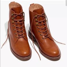 Madewell Kellie Lace Up Boot In Maple, Size 8 Barely Worn, Fantastic Condition Madewell Shoes, Lace Up Boots, Shoe Laces, Madewell, Lace Up, Women Shoes, Boots, Lace, Women Shopping