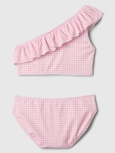 Kids Swim Two-Piece | Gap Factory Kids Swim, Kids Swimming, Swimwear Girls, Ruffle Trim, Upf 50, Shopping List, Uv Protection, Gingham, Gap