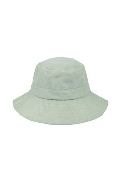 Bronte Bucket Hat - Sage **Organically Plant Dyed** Solid Color Packable Bucket Hat For Travel, Everyday Lightweight Sun Hat, Casual Spring Travel Bucket Hat, Adjustable Washed Hats For Beach, Beach Hat With Adjustable Washed Look, Adjustable Washed Hat For The Beach, Adjustable Washed Beach Hat, Green Sun Hat With Upf 50+ For Travel, Summer Bucket Hat For Travel