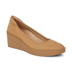 Sereno Wedge Elegant Suede Wedge Sandals With Round Toe, Beige Formal Wedge Sandals, Comfortable Walking Sandals, Wedge Pump, Fashion Shoes Heels, Heels Online, Brown Flats, Vionic Shoes, Shoes Heels Wedges