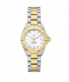 Tag Heuer Women, Heuer Autavia, Tag Heuer Aquaracer, Swiss Army Watches, 18k Gold Bracelet, Tag Heuer Watch, Seiko Watches, Two Tone Watch, Tag Heuer