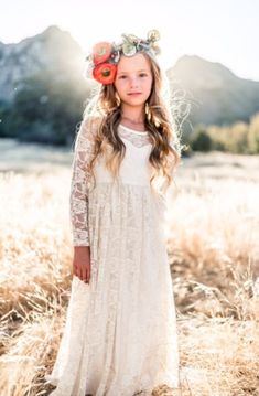 Welcome to Kutie Tuties! Like our Facebook page and for 10% off, giveaways and sales. http://www.facebook.com/KutieTuties Floor Length, Ivory Lace Sweetheart Dress- **NO SASH/BELT INCLUDED. You can find measurements here: http://www.kutietuties.com/long-lace-dress/ This dress is made from beautiful soft lace, comfortable cotton trim, and stylish satin slip. Notice Design, Gown Images, Rustic Dresses, Boho Flower Girl, Girl Sleeves, Fall Wedding Flowers, Fall Dress Outfit, Sweetheart Dress, The Perfect Guy