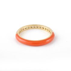 This is part of Chairish’s Fine Jewelry assortment.  Chic Orange Enamel Diamond Stacking Ring in 14k Gold. A fun, colorful, and personalized addition to your ring stack! Stay on trend by adding these flamboyant enamel pieces and give yourself a fresh look! April birthstone diamond brings love, fame, success and prosperity. Lightweight and beautiful, this is a great gift for anyone on your list. Show your endless love by gifting this ring to your partner and make her feel even more special.  PROD Yellow Gold Sapphire Ring, Infinity Band, Gold Amethyst Ring, Gold Sapphire Ring, Heritage Jewellery, Diamond Stacking Rings, Stacking Bands, Ring Stack, Fresh Look