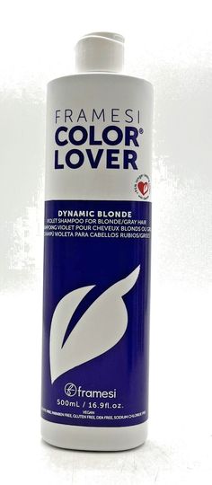 Framesi Color Lover Dynamic Blonde Violet Shampoo/Blonde & Gray Hair 16.9 oz Blonde Gray Hair, Violet Shampoo, Grey Blonde Hair, Gray Hair, Shampoo And Conditioner, 16 9, Paraben Free Products, Violet, Health And Beauty