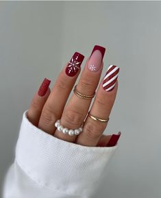 Christmas Gel Nails, Thanksgiving Nails, Festival Nails, Nagel Inspo, Xmas Nails, Christmas Nail